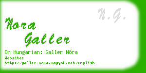 nora galler business card